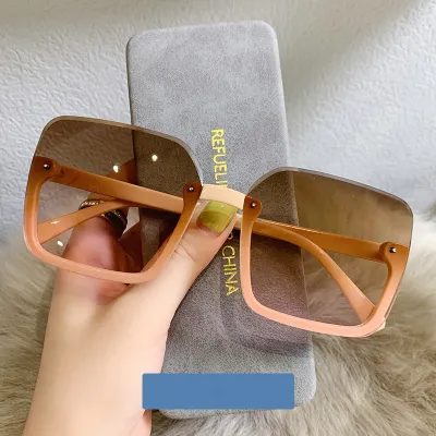 Unisex Chic Half Frame Square Sunglasses PC