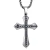 Cross Silver + Stainless Steel Chain