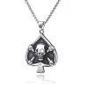 Playing Card Spades + Stainless Steel Chain