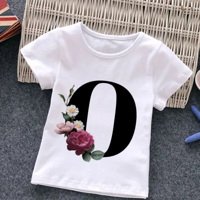Kids Casual Round Neck Short Sleeve Letters Flower T-shirt for Baby Boys 0-3T