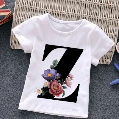 Kids Casual Round Neck Short Sleeve Letters Flower T-shirt for Baby Boys 0-3T