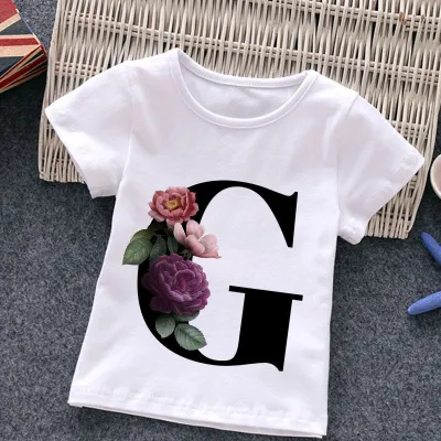 Kids Casual Round Neck Short Sleeve Letters Flower T-shirt for Baby Boys 0-3T