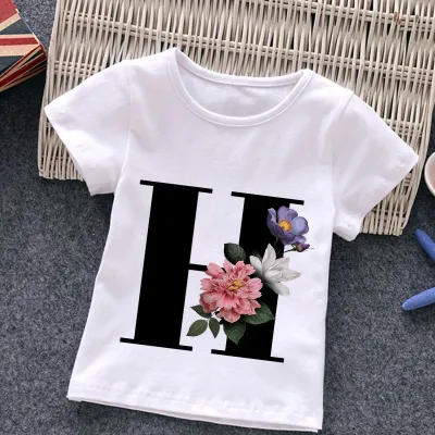 Kids Casual Round Neck Short Sleeve Letters Flower T-shirt for Baby Boys 0-3T