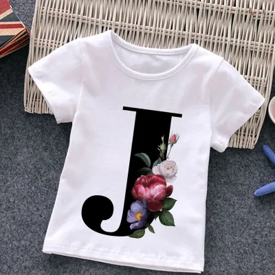 Kids Casual Round Neck Short Sleeve Letters Flower T-shirt for Baby Boys 0-3T