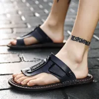 Chanclas planas de estilo casual para hombre, ideales para vacaciones en la playa o la playa.