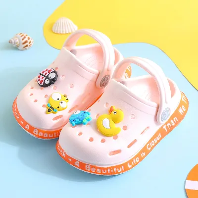 Kids Cute Cartoon Animal Duckling Coccinella Septempunctata Bee Soft Bottom Non-slip Cover Toe Slippers