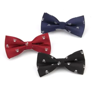 Men Unique Halloween Skull Pattern Polyester Bow Tie Trendy