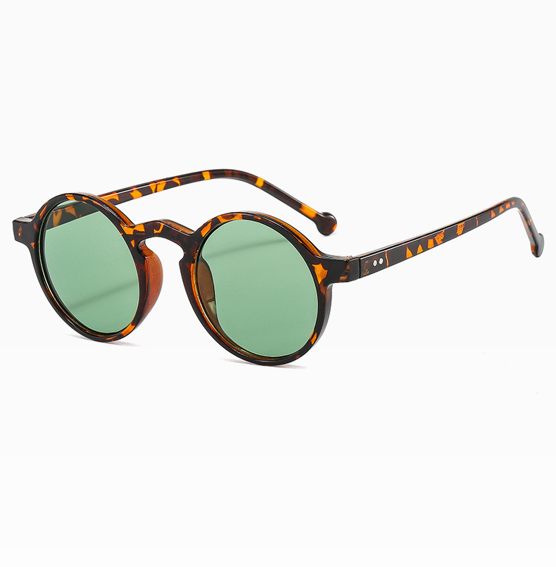 Wholesale Women Retro Solid Color Round Frame Sunglasses