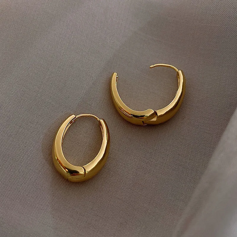 Minimalist Geometric Alloy Earrings for Women Japanese Korean Style U Shape