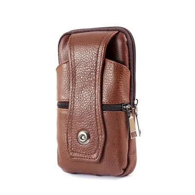 Genuine Leather Multifunctional Business Belt Men Waist Bag