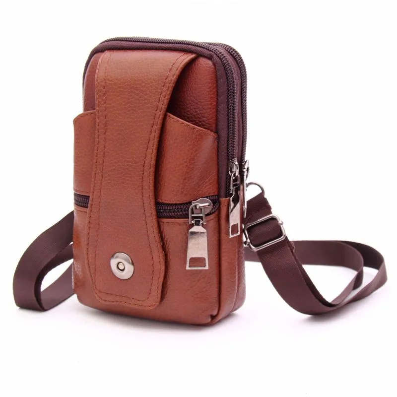 Genuine Leather Multifunctional Business Belt Men Waist Bag