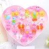 Transparent Mixed Rings Heart Box-36 Pieces