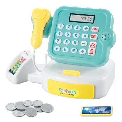 Kids Play House Cash Register Toy with Money and Scanner - Simulation Pretend Play Set