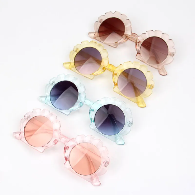 Kids Fashion Shell Shape Sunglasses with PC Frame and Resin Lens