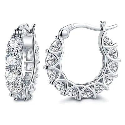 Creative Round Zircon Decorative Alloy Stud Earrings Women Geometric