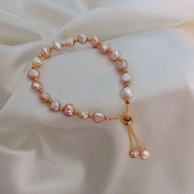 Baroque Irregular Pearl Decor Alloy Bracelet