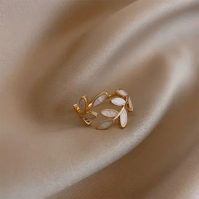 Creative Leaf Shape Opening Alloy Ring