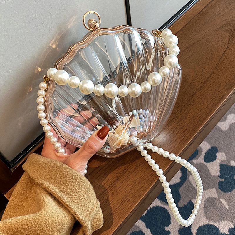 Transparent pearl sale bag