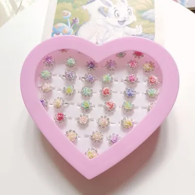 Girls Cartoon Imitation Diamond Crystal Princess Jewelry Toys Set