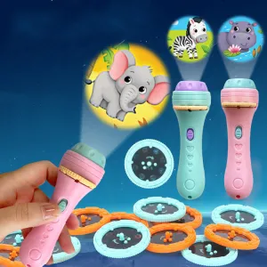 Kids Creative Early Education Dinosaur Animal Pattern Luminous Projection Flashlight
