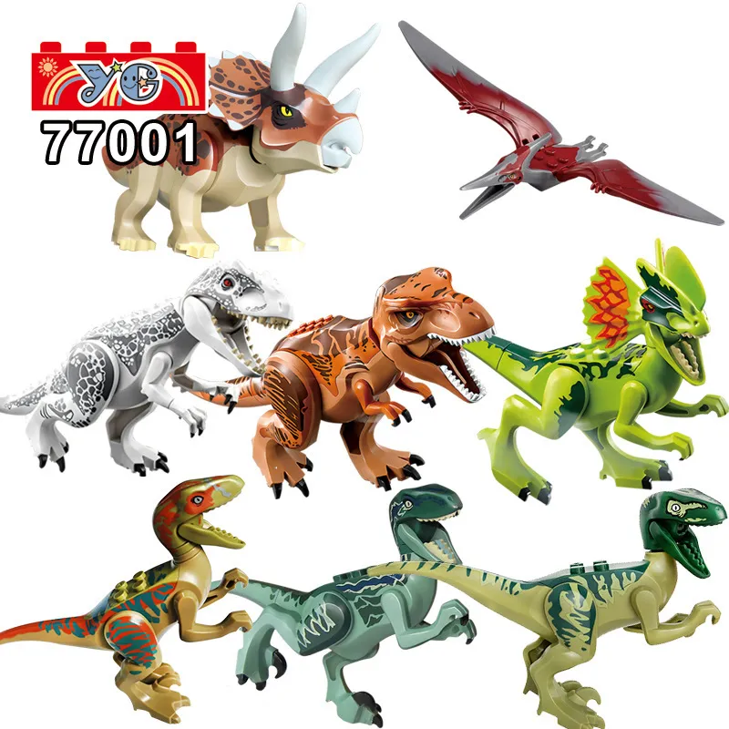 Kids Jurassic Assembling Puzzle Dinosaur Blocks Plastic Building Toy Set for Boys Girls