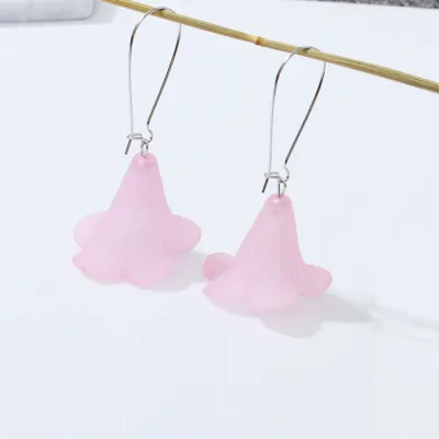 Temperament Creative Flower Shape Pendant Design Resin Alloy Stud Earrings
