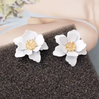 Creative Multilayer Flower Shape Design Alloy Stud Earrings