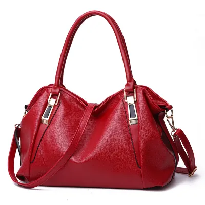 Women Vintage PU Leather Large Capacity Shoulder Handle Bag