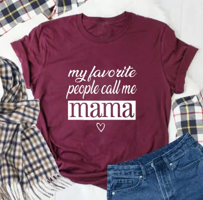 Women Casual Round Neck Short Sleeve Slogan Letter Printed Cotton T-shirt