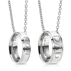 Titanium Steel Simple Letter Engraving Necklace for Father Day Mother Day
