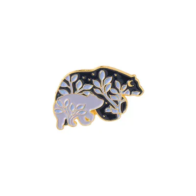 Cartoon Bear Shape Letter Pattern Enamel Alloy Brooch Pin