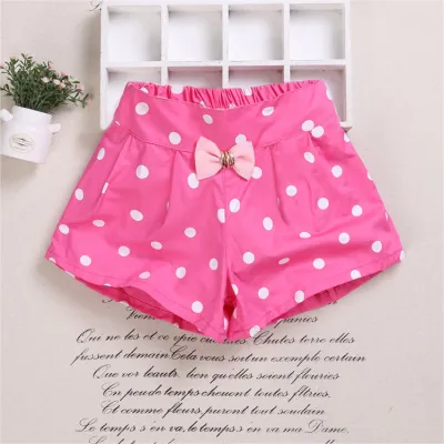 Girls Basic Bow Heart Polka Dot All Over Print Shorts for Baby Girls 0-3T
