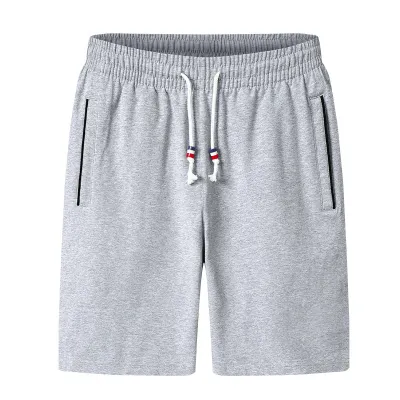 Men Plus Size Casual Drawstring Waist High Waist Solid Color Loose Shorts