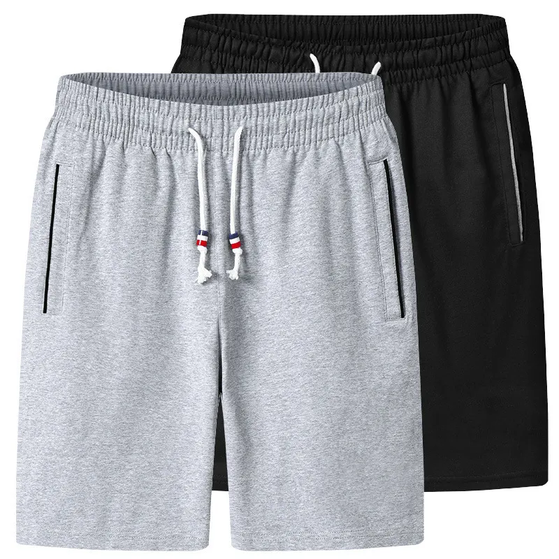 Men Plus Size Casual Drawstring Waist High Waist Solid Color Loose Shorts