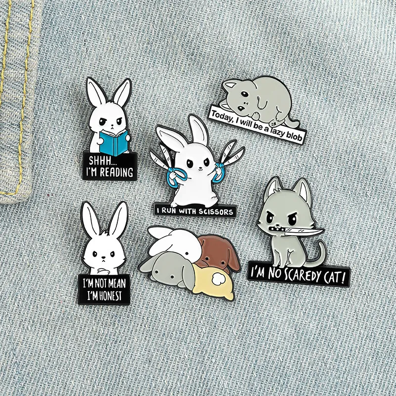 Cute Cartoon Rabbit Shape Enamel Alloy Brooch