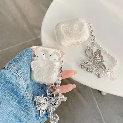 Creative Three-Dimensional Butterfly Decoration Transparent AirPods Case