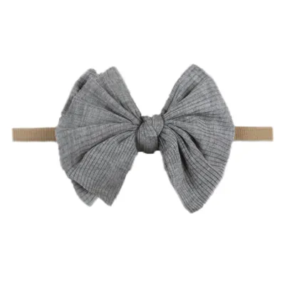 Baby Basic Solid Color Double Layer Bow Rhinestone Headband