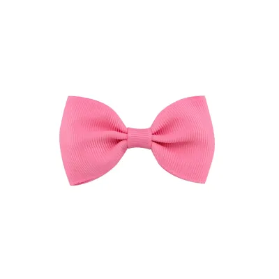Girls Basic Solid Color Plaid Bow Hairpin Duckbill Clip - 7cm