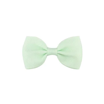 Girls Basic Solid Color Plaid Bow Hairpin Duckbill Clip - 7cm