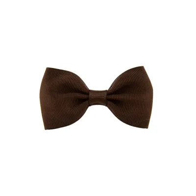 Girls Basic Solid Color Plaid Bow Hairpin Duckbill Clip - 7cm