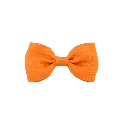 Girls Basic Solid Color Plaid Bow Hairpin Duckbill Clip - 7cm