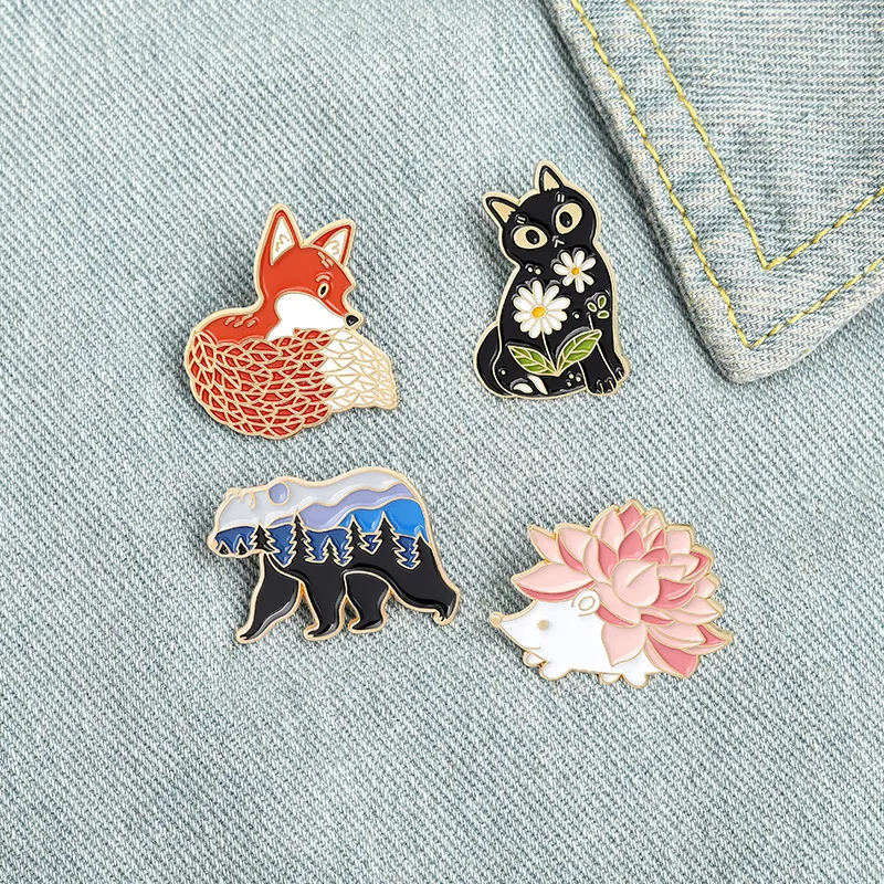 Cute Cartoon Animal Shape Design Enamel Alloy Brooch