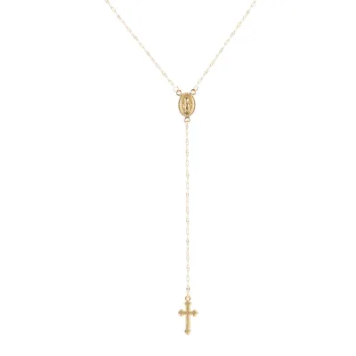 Simple Cross Pendant Alloy Necklace Geometric Chain for Women