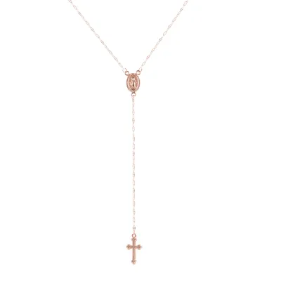 Simple Cross Pendant Alloy Necklace Geometric Chain for Women