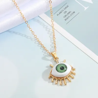 Unique Exaggerated Evil Eye Pendant Alloy Necklace