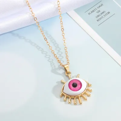 Unique Exaggerated Evil Eye Pendant Alloy Necklace