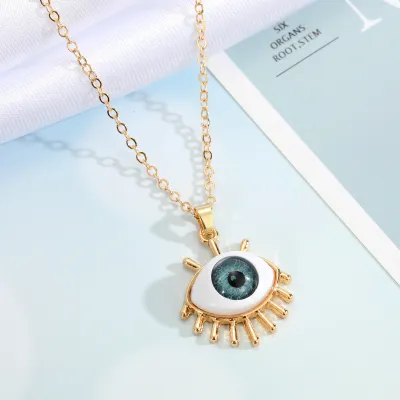Unique Exaggerated Evil Eye Pendant Alloy Necklace