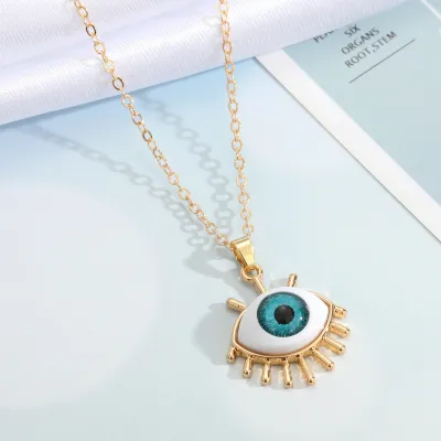 Unique Exaggerated Evil Eye Pendant Alloy Necklace