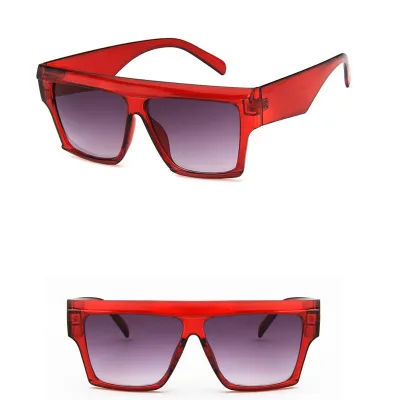 Women Unisex Classic Solid Square Frame All-match Sunglasses