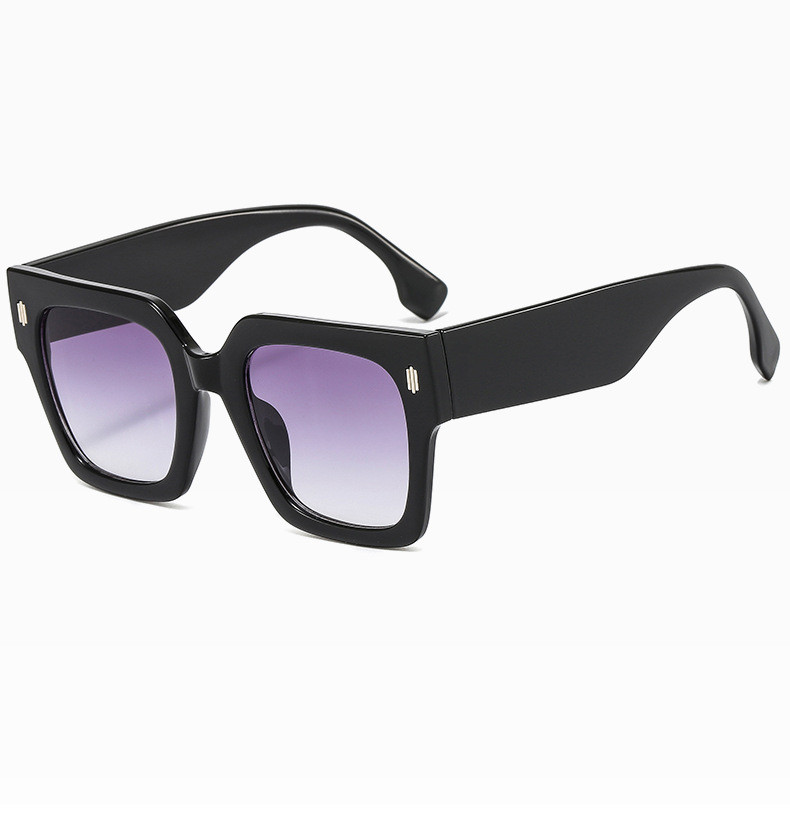 ★HANGLE EYEWEAR★ Square Essential Sunglasses Black Purple Wholesale Unisex Luxury Square Frame Design All-match Sunglasses